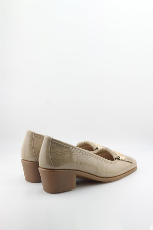 DFC Relax Tasseled Patent Leather Block Heel Loafer